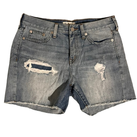 Madewell Rip and Repair Boyfriend Denim Jean Shorts Size 27 - Picture 1 of 6